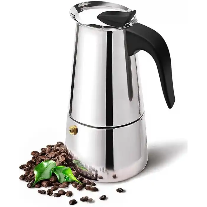 Çelik Ocak Üstü 4 Cup Fincan 200 ml Moka Pot Espresso cin285-4
