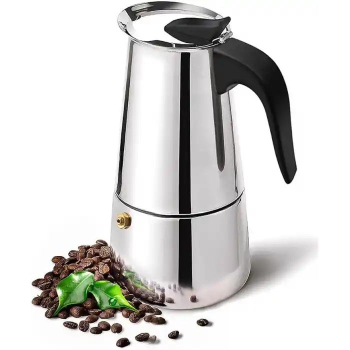 Çelik Ocak Üstü 9 Cup Fincan 450 ml Moka Pot Espresso cin285-9