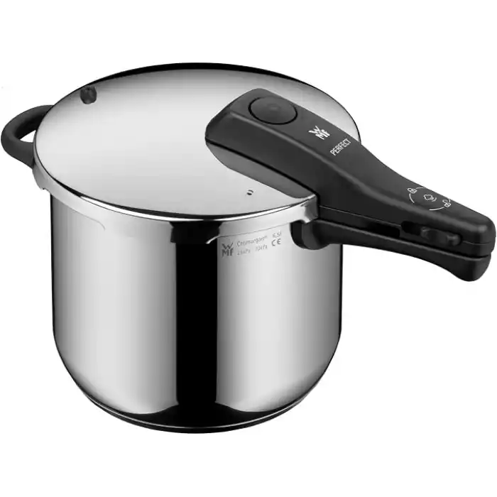WMF Perfect One Pot 6,5 L Düdüklü Tencere, İndüksiyon Uyumlu, Cromargan® Yüksek Kaliteli Paslanmaz Çelik, 2 Pişirme Kademesi, Büyük Pişirme Göstergesi, Çıkarılabilir Kapak Sapı