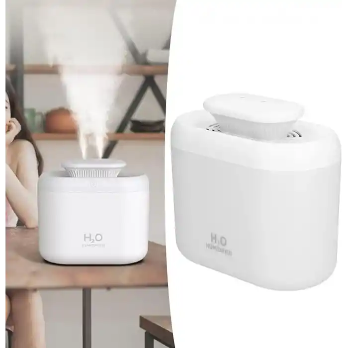Robeve 3.3 Litre Ultrasonik Buhar Makinesi Hava Nemlendirici Çift Sprey Buhar Makinesi LED Işıklı