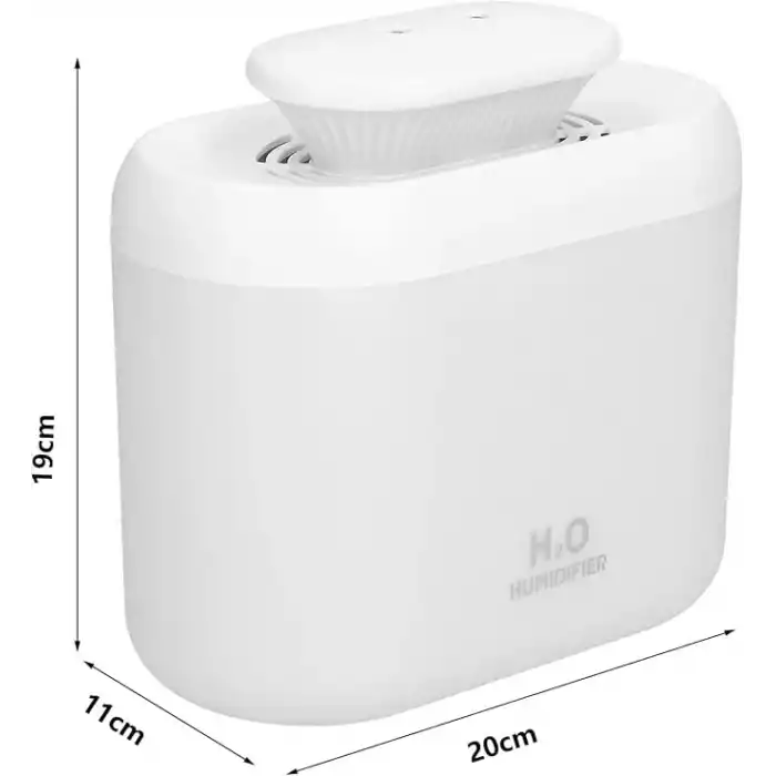 Robeve 3.3 Litre Ultrasonik Buhar Makinesi Hava Nemlendirici Çift Sprey Buhar Makinesi LED Işıklı