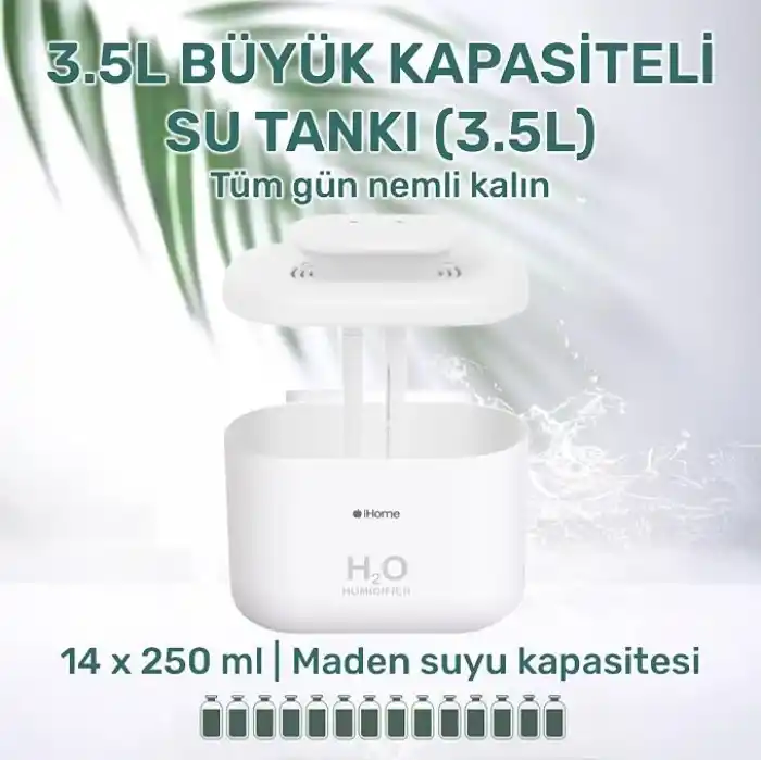 NPO iHome14 3.3L Geniş Kapasiteli Aromaterapi - RGB Ultrasonik Hava Nemlendirici Buhar Makinesi