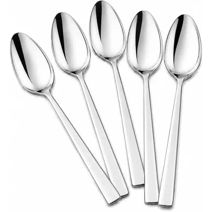 Yemek Kaşığı, 6lı Paslanmaz Çelik Kaşık Seti, Gümüş Renk Metal 20 cm, 6 Adet İçerikli Set