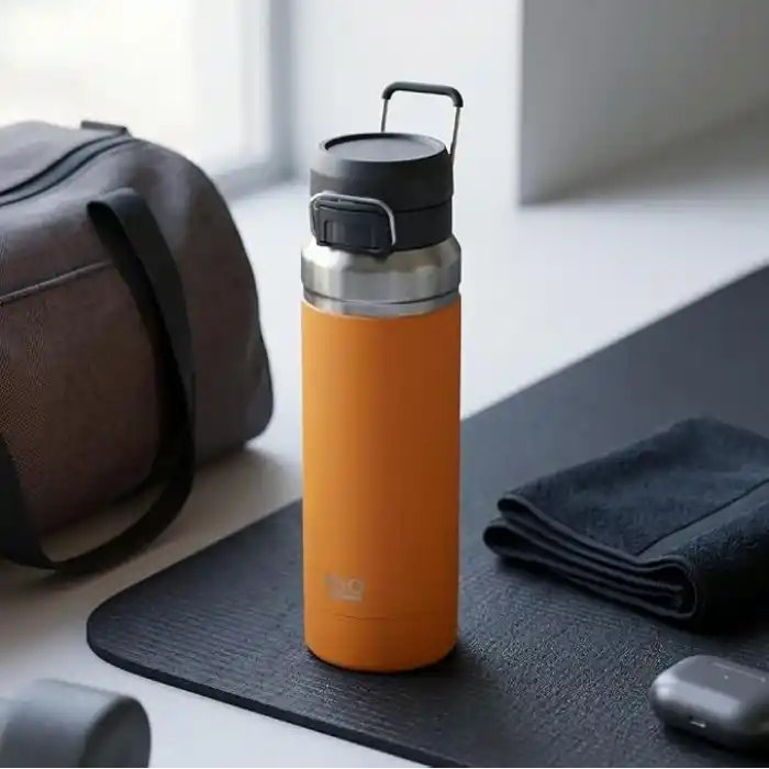 Deconox Paslanmaz Çelik Termos Matara - 1000 ML (1 Litre) Kapasiteli, Renk Seçenekli Isı Yalıtımlı Çelik Suluk (TURUNCU)