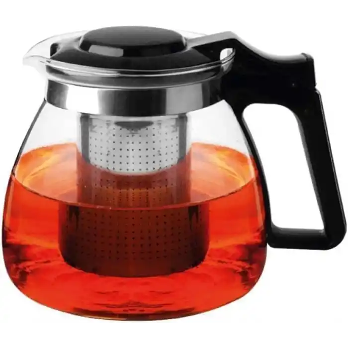 Isıya Dayanıklı Cam Demlik, Süzgeçli Çaydanlık, Filtreli Çay Demleme Çiçek Çayı ve Bitki Çayı İçin (900ML)