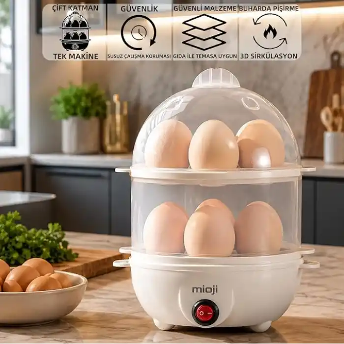 Mioji EG8S 250W Yumurta ve Çok Amaçlı Buharlı Pişirici