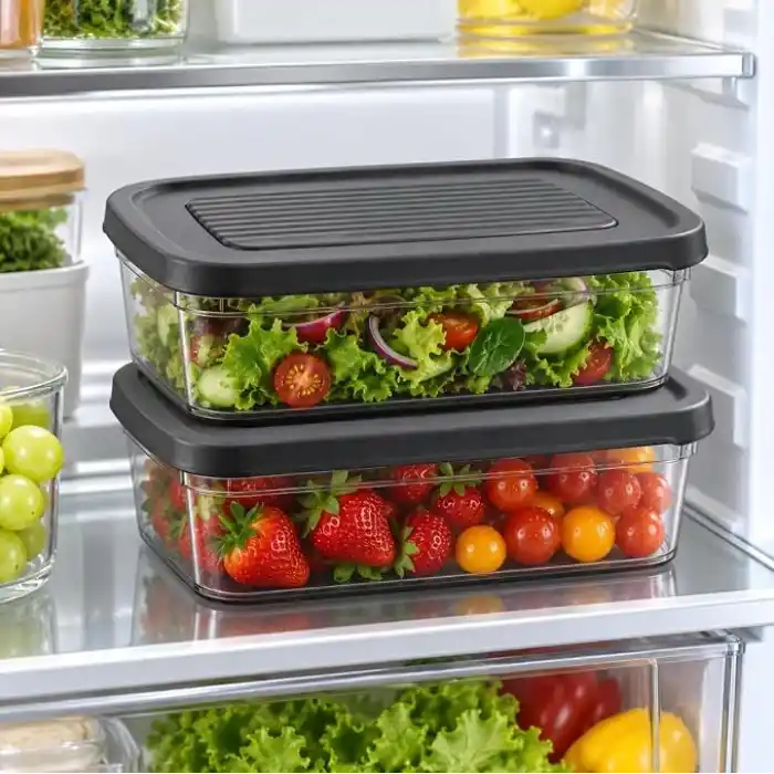 Saklama Kabı Seti 2li, 3200ml, 1600ml x2 Büyük Boy Derin Dondurucu Ve Mikrodalga İçin Kahvaltılık, Yemek Gıda Depolama Kutusu, Plastik Mutfak Düzenleyici Organizer, BPA İçermez (Gri)