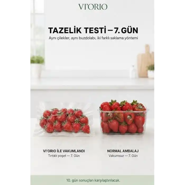VIORIO 50 Adet Tırtıklı Vakum Makinesi Poşeti Torbası (SEÇENEKLİ) (18x25cm)
