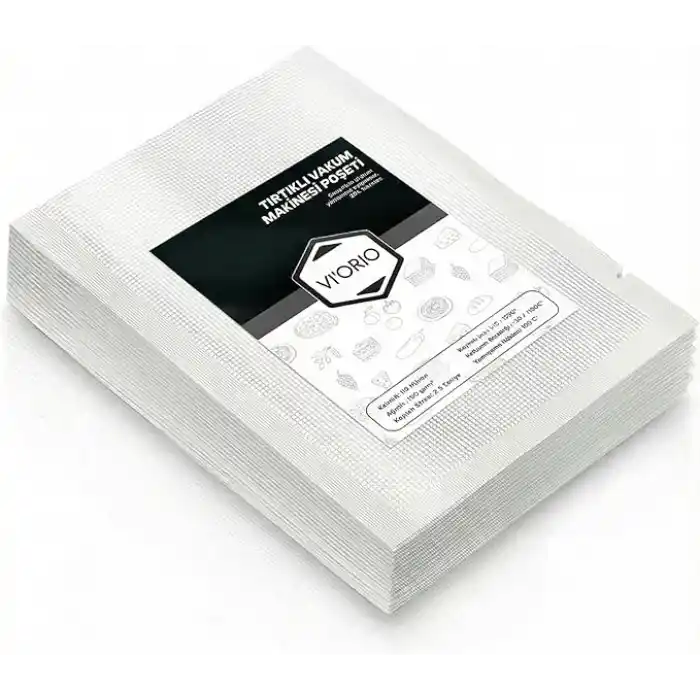 100 Adet Tırtıklı Vakum Makinesi Poşeti Torbası (15x20cm)
