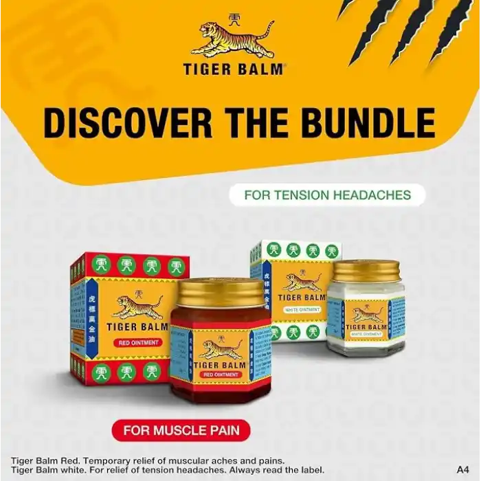 Tiger Balm Kaplan Balsamı Kırmızı Merhem 30g/Kavanoz Beyaz Merhem 30g/Kavanoz