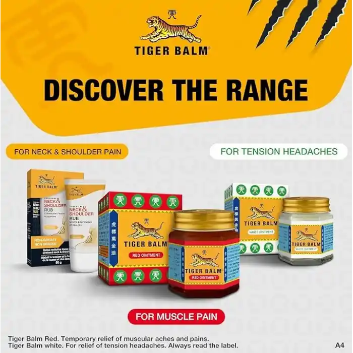 Tiger Balm Kaplan Balsamı Kırmızı Merhem 30g/Kavanoz Beyaz Merhem 30g/Kavanoz