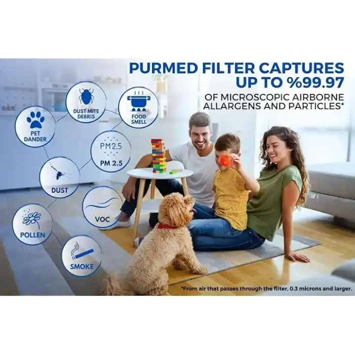 Purmed Xiaomi Smart Air Purifier 4 Uyumlu Yedek Filtre Seti – Antibakteriyel Yeşil HEPA Filtre + Değiştirilebilir İç Karbon Filtre | Çift Filtreli Hava Temizleyici Yedek Parça