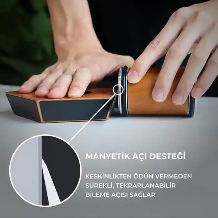Coofbe Profesyonel Manyetik 5 Açılı Bıçak Bileme Seti Tüm Bıçaklara Uyumlu Bileme Masat Bileme Taşı