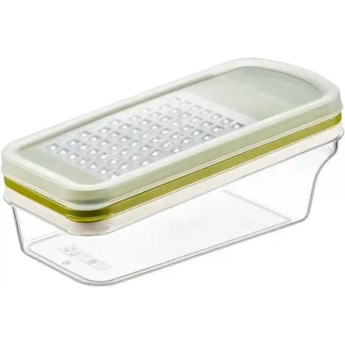 Orret Home 3 Bıçaklı Yatay Rende, Rondo Rondoğrayıcı, Saklama Kabı Hazneli Kapaklı Plastik Rende, Çok Fonksiyonlu Mutfak Aleti, Sebze ve Meyveler için Etkili Doğrama ve Rendeleme