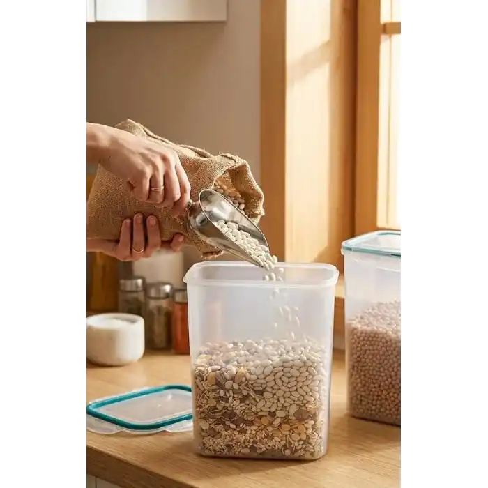 Moonstar Mlock Sızdırmaz Kilitli Saklama Kabı – 3D Yazıcı Filament Koruma ve Bakliyat Erzak Kutusu, Nem Geçirmez Mat Şeffaf Plastik Düzenleyici (BPA İçermez) (4500ml)