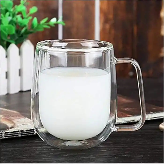 Orret Home 2 Adet 250 ml Çift Cidarlı Borosilikat Cam Kupa Bardak Termisil Isıya Dayanıklı Şeffaf Kahve Çay Latte Espresso Fincanı Cam Bardak Seti