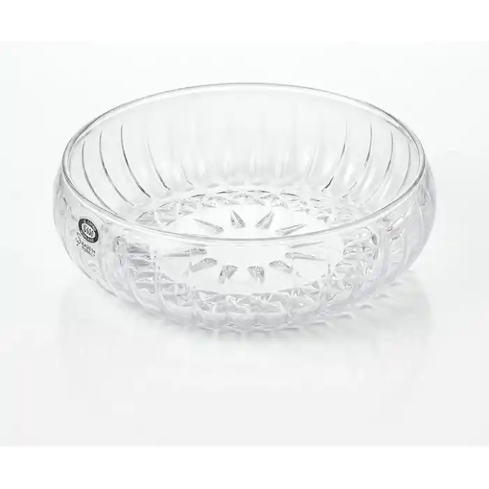 Deconox El Yapımı Üfleme Borosilikat Cam Linea Sunum Çanağı - Şeffaf Dekoratif Salata, Meyve ve Çerez Kasesi (20x6 cm)