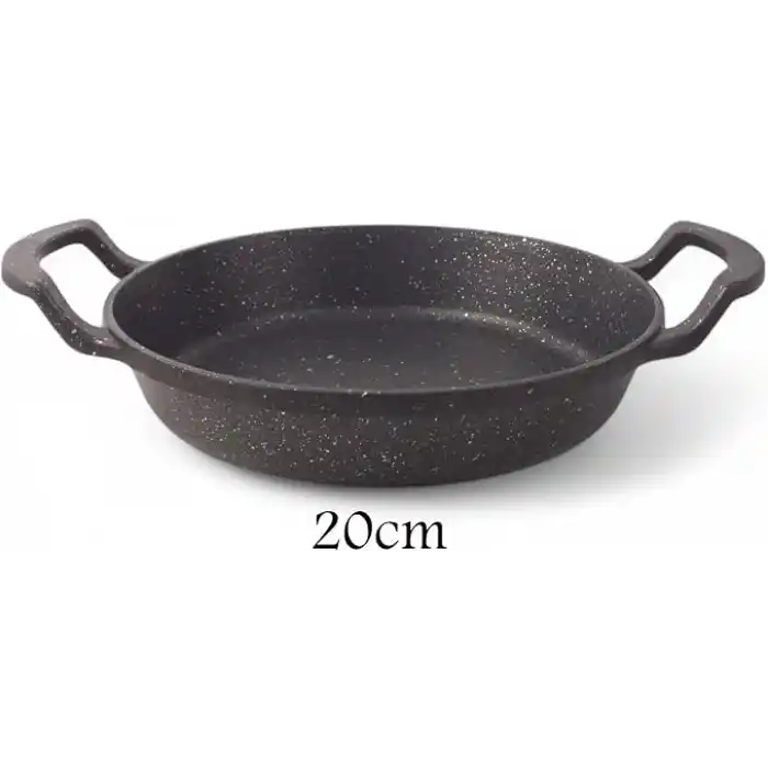 Deconox 2li Granit Alüminyum Döküm Sahan Seti | Yapışmaz Yumurta & Kızartma Tavası | Granit Omlet Tavası (18cm + 20cm) | Eşit Isı Dağılımı ve Dayanıklı (20CM 1 ADET)