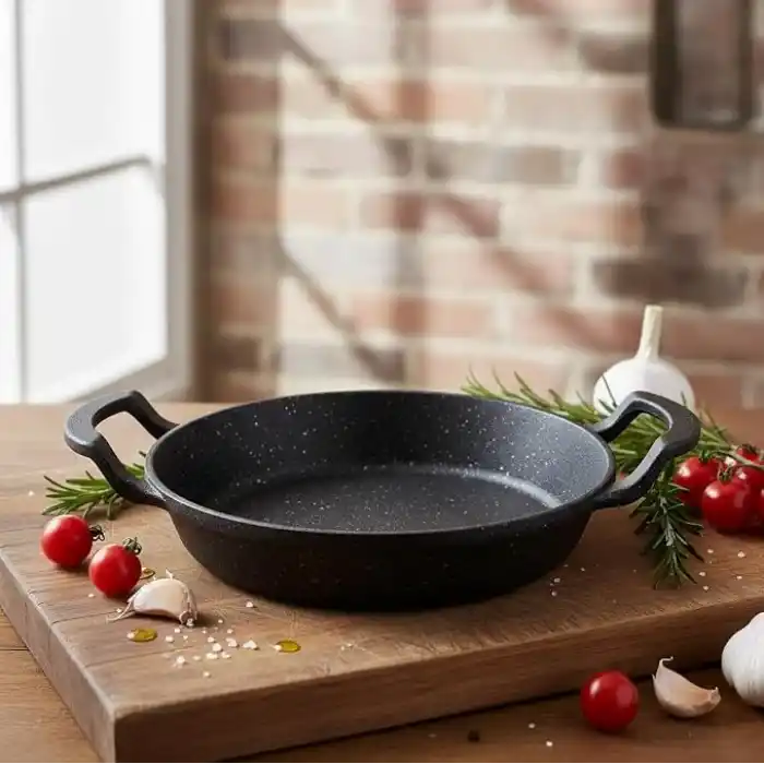 Deconox 2li Granit Alüminyum Döküm Sahan Seti | Yapışmaz Yumurta & Kızartma Tavası | Granit Omlet Tavası (18cm + 20cm) | Eşit Isı Dağılımı ve Dayanıklı (20CM 1 ADET)