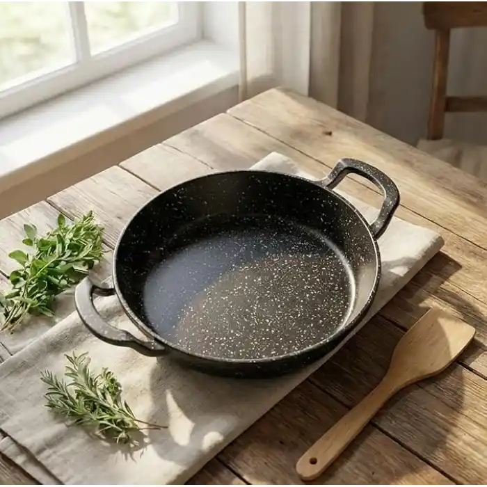 Deconox 2li Granit Alüminyum Döküm Sahan Seti | Yapışmaz Yumurta & Kızartma Tavası | Granit Omlet Tavası (18cm + 20cm) | Eşit Isı Dağılımı ve Dayanıklı (20CM 1 ADET)
