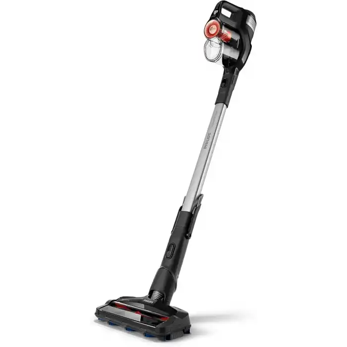Philips SpeedPro Max Kablosuz Dik Süpürge, 2si 1 arada: Dikey& El Süpürgesi, 360 derece emiş başlığı, 65 dakika çalışma süresi, PowerCyclone 8, Koyu Siyah (XC7040/01)
