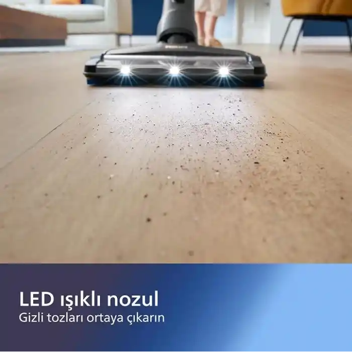 Philips SpeedPro Max Kablosuz Dik Süpürge, 2si 1 arada: Dikey& El Süpürgesi, 360 derece emiş başlığı, 65 dakika çalışma süresi, PowerCyclone 8, Koyu Siyah (XC7040/01)