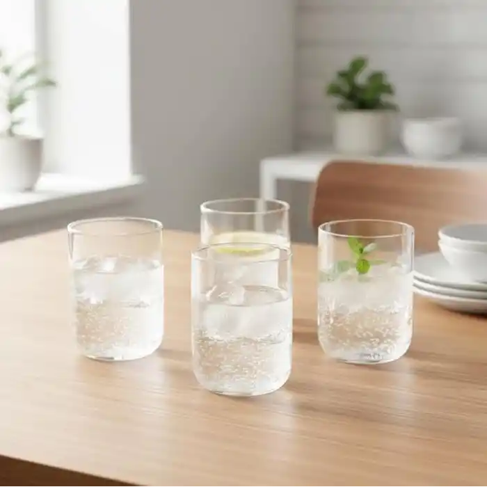 Deconox 4lü Borosilikat Cam Bardak Seti - 290 ml Isıya Dayanıklı Su, Meşrubat ve Kokteyl Bardağı - Kurşunsuz Ekolojik İnce Cam (4 Adet)
