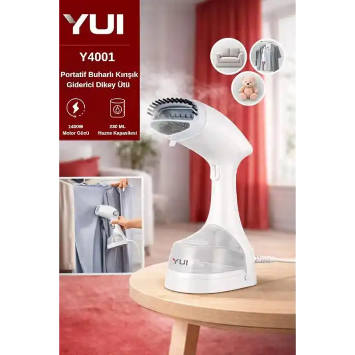 Yui Y4001 1400W 230 Ml Su Hazneli Portatif Buharlı Kırışık Giderici Dikey Ütü