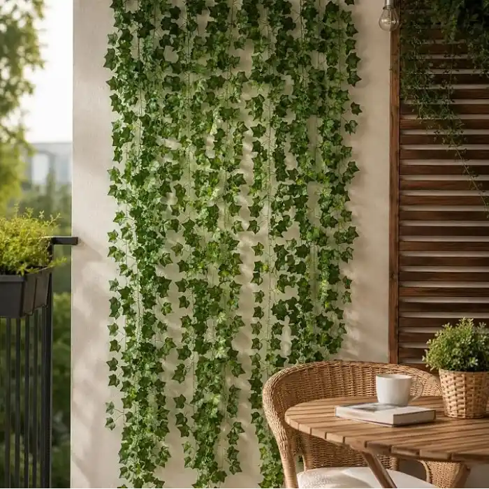 Orret Home 12 Adet 240 cm Yapay Sarmaşık Yaprak – Doğal Görünümlü Dekoratif Bitki, Bahçe ve Ev Dekoru, Doğalgaz Borusu Kapatıcı, Peyzaj ve Organizasyon İçin Yapay Bitki