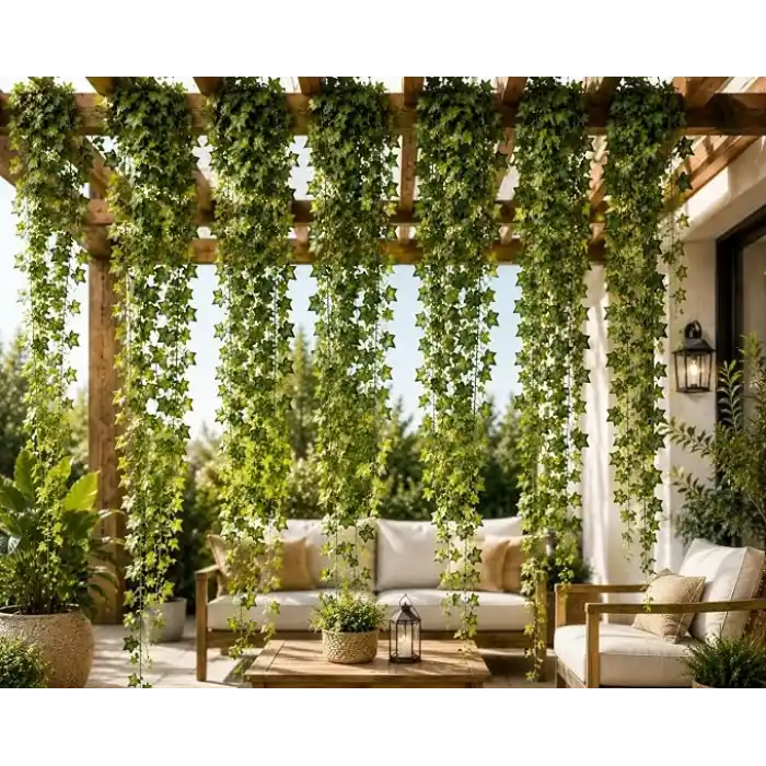 Orret Home 12 Adet 240 cm Yapay Sarmaşık Yaprak – Doğal Görünümlü Dekoratif Bitki, Bahçe ve Ev Dekoru, Doğalgaz Borusu Kapatıcı, Peyzaj ve Organizasyon İçin Yapay Bitki