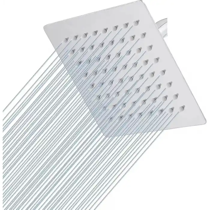 Mayaglory 25x25 cm Kare Paslanmaz Çelik Tepe Duş Başlığı - Kireç Önleyici Silikon Nozullu, Ultra İnce Tasarım, Geniş Yağmur Akışlı Banyo Duş Başlığı, Krom