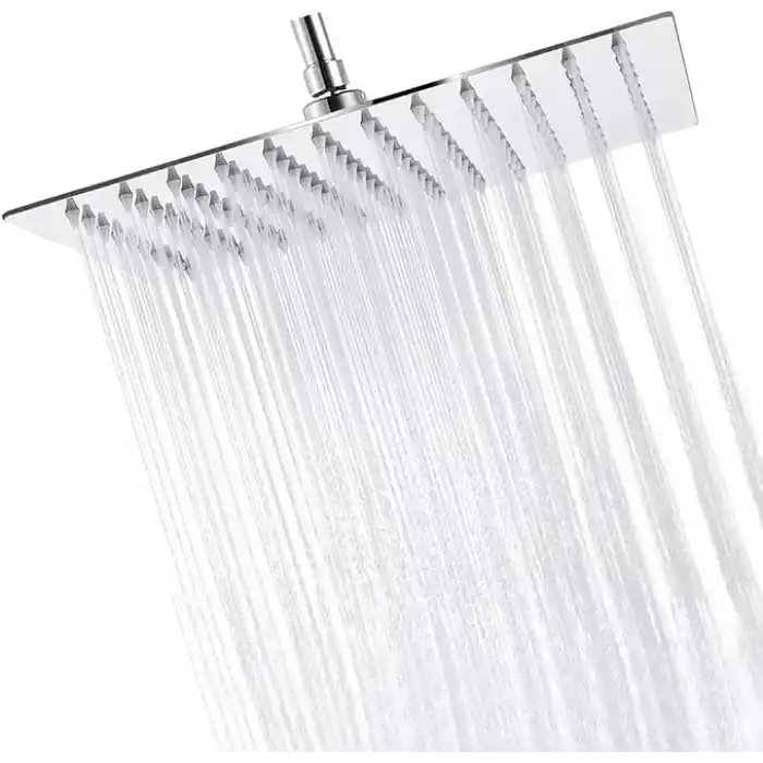 Mayaglory 25x25 cm Kare Paslanmaz Çelik Tepe Duş Başlığı - Kireç Önleyici Silikon Nozullu, Ultra İnce Tasarım, Geniş Yağmur Akışlı Banyo Duş Başlığı, Krom
