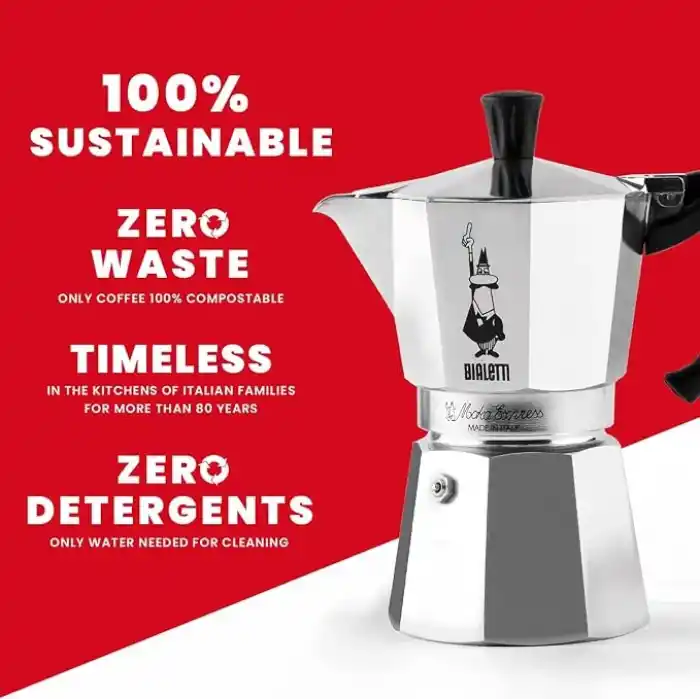 Bialetti - Moka Express: 3 Cups Ocak Üstü Espresso Pişirici - 130ml - Gümüş Renk - Alüminyum Gövde - Patentli Güvenlik Valfi - Tüm Ocak Türleri İçin Uygundur (İndüksiyon Hariç)