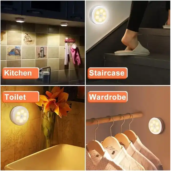 ARVALE Akıllı Sensörlü ve USB Şarjlı LED Lamba, 3 Renk Modlu Kablosuz Dolap İçi Aydınlatma - 2 Adet