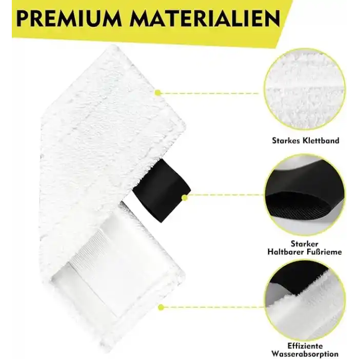 12 adet mikrofiber bez seti, Kärcher buharlı temizleyici aksesuarları EasyFix SC 2, SC 3, SC 4, SC 5 ile uyumlu, makinede yıkanabilir (4 zemin bezi seti + 2 zımpara zemin bezi + 6 el başlığı