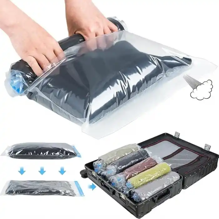 AEE® 3lü Manuel Vakumlu Seyahat Poşeti Hurcu – 50x70 cm, 40x60 cm, 35x50 cm | Sıvı Geçirmez, Küf Toz Haşere Koku Yapmaz | Valiz Düzenleyici Organizer – Pompa Süpürge Gerektirmez