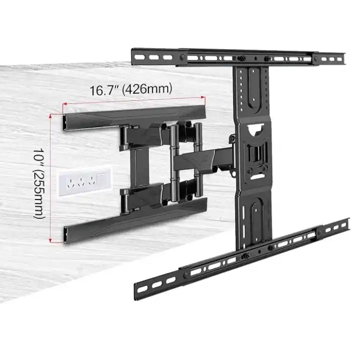 NB North Bayou TV Duvara Montaj Döner TV Braketi 45-75 Düz Ekran TV VESA için Tam Hareket 600x400mmye Kadar Yük Kapasitesi to100 lbs(45kg)
