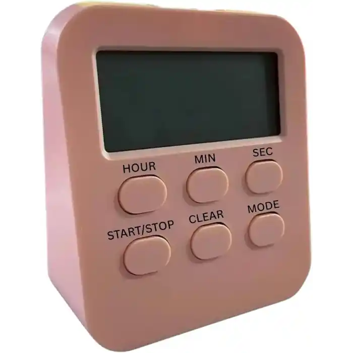 Öğrenci Ders Çalışma Saati Kronometreli Araç Saati Mutfak Bozdolabı Magnet Saat Zamanlayıcı Pembe