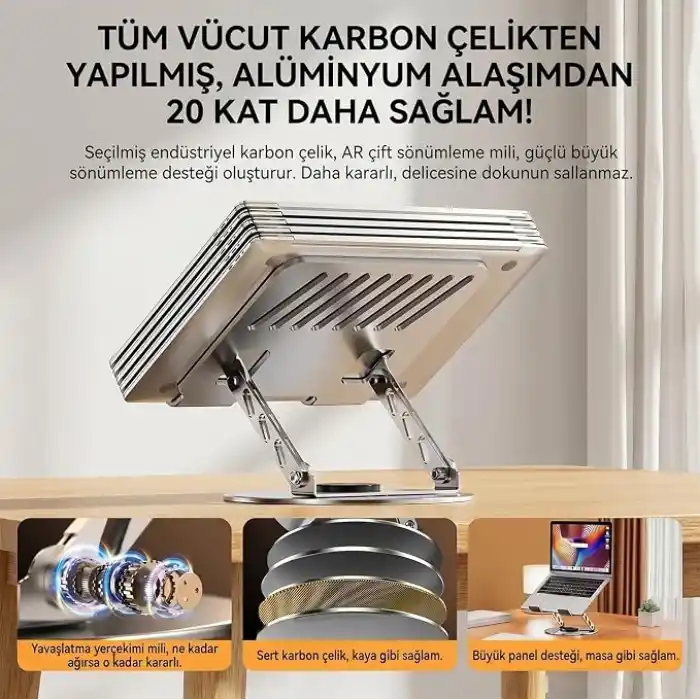 S-Link SL-ML1 360° Döner Metal Laptop Standı, 23.5x23.5 cm