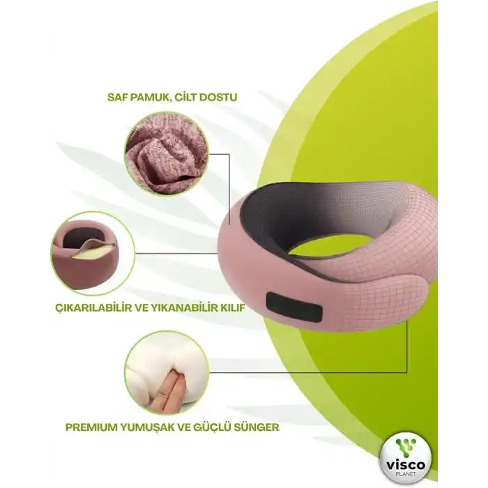 Visco Planet Ortopedik Spiral Seyahat Boyun Yastığı%100 Visco