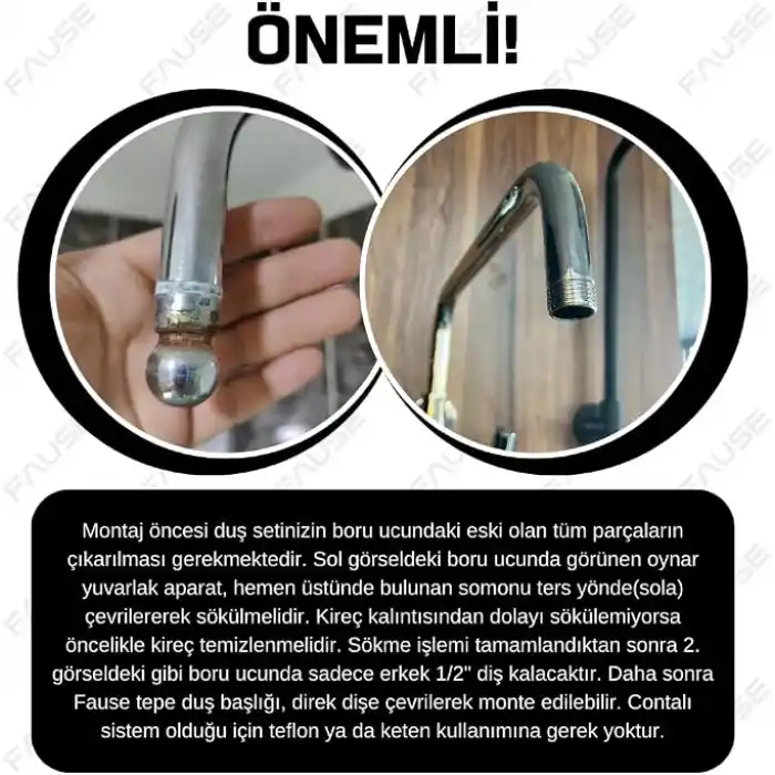 Fause Tepe Duş Başlığı Kare Slim 304 Metal 20x20 cm KTD101