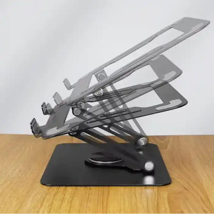 McStorey Katlanabilir Ayarlanabilir Alüminyum Laptop Standı, Taşınabilir Ergonomik Notebook Yükseltici, 6 Kademeli Yükseklik Ayarlı, MacBook Tablet Uyumlu, 10-17 İnç, Siyah