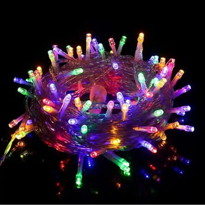 Robeve 10 Metre 100 Ledli Fişli LED Işık RGB Karışık Renk Yılbaşı Led Işık Dekor Lambası Yılbaşı Ağacı Işığı Organizasyon LED Işık Düğün Nişan Kına Organizasyon Işığı Yılbaşı Led Işığı