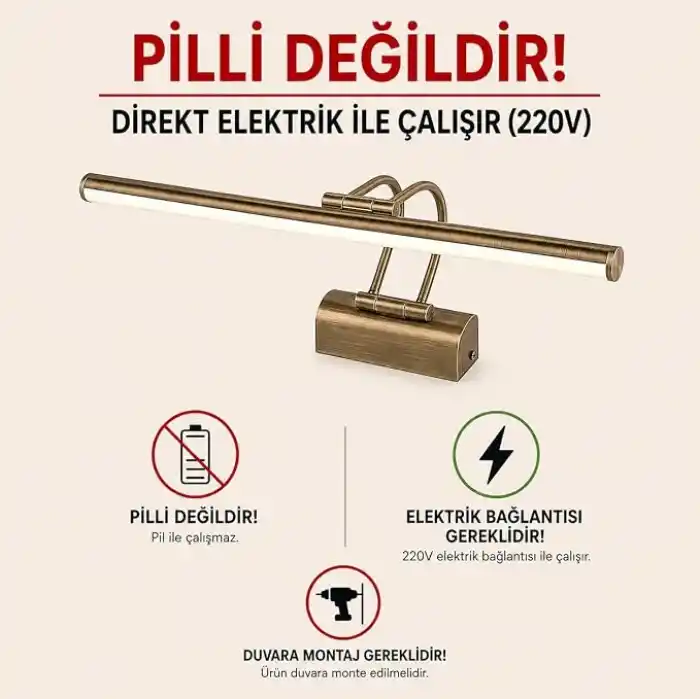 SekaTech Eskitme Flüt Duvar Apliği – 35cm 6W LED 3200K Gün Işığı – Banyo, Ayna, Resim, Tablo, Çerçeve Üstü Dekoratif Aydınlatma Lambası – 220V, IP20, Metal Gövde