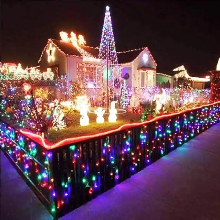 Robeve 10 Metre 100 Ledli Fişli LED Işık RGB Karışık Renk Yılbaşı Led Işık Dekor Lambası Yılbaşı Ağacı Işığı Organizasyon LED Işık Düğün Nişan Kına Organizasyon Işığı Yılbaşı Led Işığı