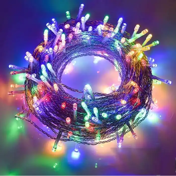 Robeve 10 Metre 100 Ledli Fişli LED Işık RGB Karışık Renk Yılbaşı Led Işık Dekor Lambası Yılbaşı Ağacı Işığı Organizasyon LED Işık Düğün Nişan Kına Organizasyon Işığı Yılbaşı Led Işığı
