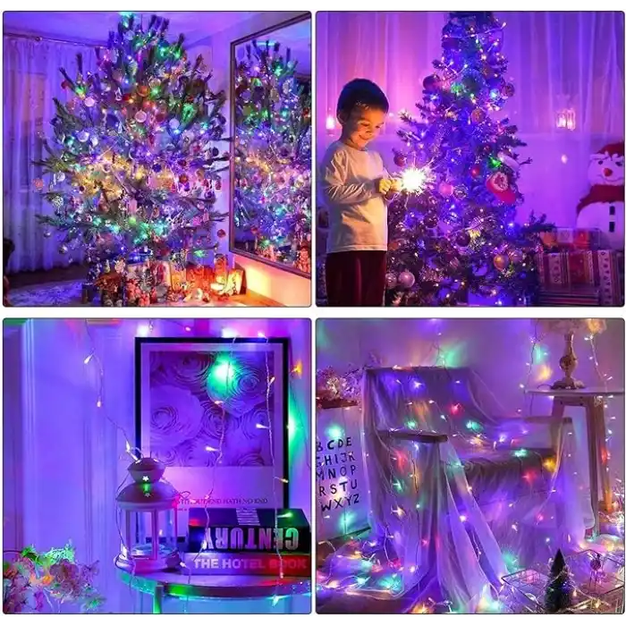 Robeve 10 Metre 100 Ledli Fişli LED Işık RGB Karışık Renk Yılbaşı Led Işık Dekor Lambası Yılbaşı Ağacı Işığı Organizasyon LED Işık Düğün Nişan Kına Organizasyon Işığı Yılbaşı Led Işığı
