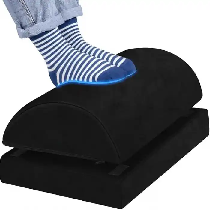 Klasse Ergonomik Visco Ayak Minderi, Oyun Koltuğu ve Ofis Koltuğu için Anti Alerjen Ayak Yastığı, Ayak Koyma Yeri Taburesi, Çok Amaçlı Rahatlatıcı Yarım Silindir İki Parça Masa Altı Ayak Desteği