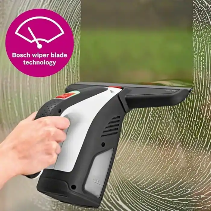 Bosch Home And Garden Akülü Pencere Temizleyici, Glassvac Cam Temizleyici, Premium Paket, Pencere, Ayna ve Duş Temizliği için, Çalışma Süresi Yaklaşık 35 Pencere, Karton Kutuda Siyah/Beyaz