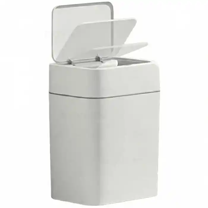 12 Litre Hareket Sensörlü Çöp Kovası, Otomatik, Banyo Çöp Kovası, Çocuk Odası Çöp Sepeti, Çöp Kutusu, (2 adet 1.5 V AA pil, piller pakete dahil değildir) 23.5x17.5x31.8 cm
